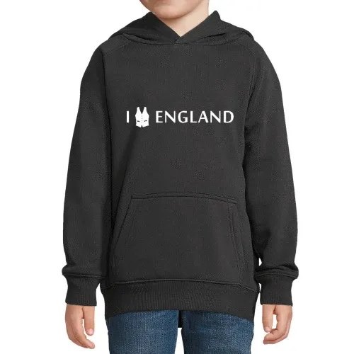 I Love Waistcoat England Hoodie Kinder Stellar
