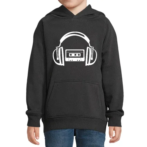 Kassette hört Kopfhörer Hoodie Kinder Stellar