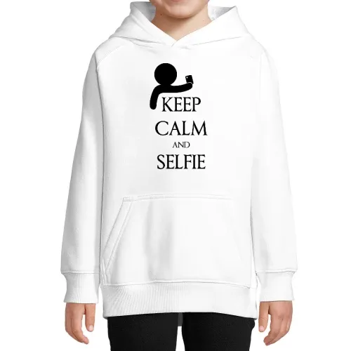Keep calm and Selfie Hoodie Kinder Stellar