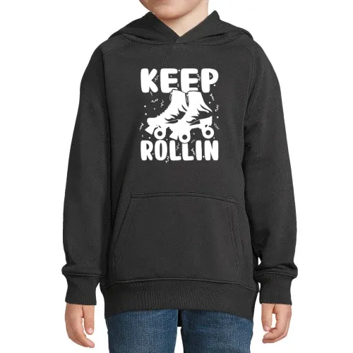 Keep Rollin Skaten Rollschuh Laufen Hoodie Kinder Stellar