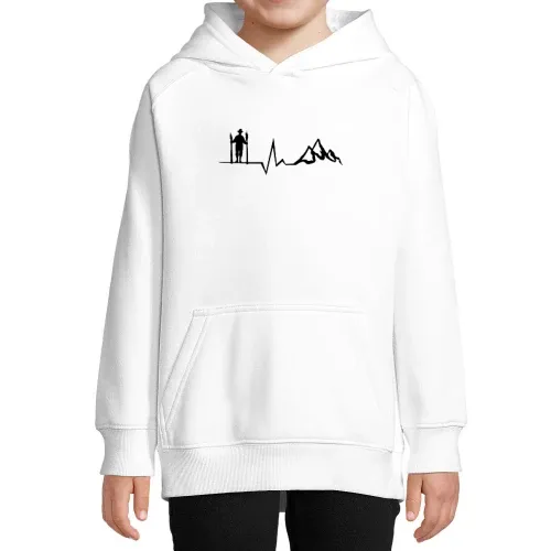Landwirt im Gebirge Farmer Berge Herzschlag Hoodie Kinder Stellar