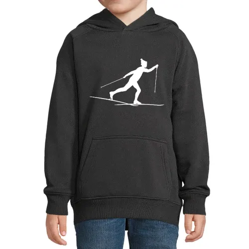 Langlauf Skifahrer Langlauf Kinder Hoodie Langlauf Skifahrer Langlauf Hoodie