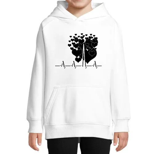 Liebe Herzschlag Hoodie Kinder Stellar