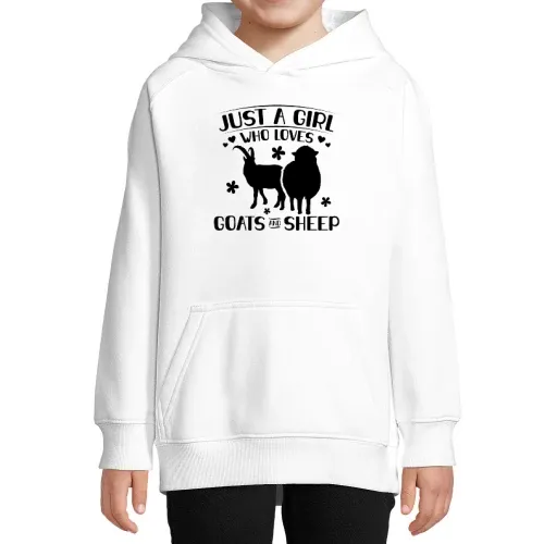 Mädchen mag Ziegen und Schafe Landwirt Bauernhof Kinder Hoodie