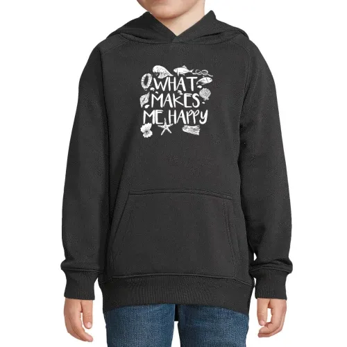 Meer Makes Me Happy Anker Moin Fisch Outfit Küste Hoodie Kinder Stellar