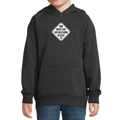 Mir Nicht Auf Den Sack Gehen Du Sollst! Warnschild Hoodie Kinder Stellar