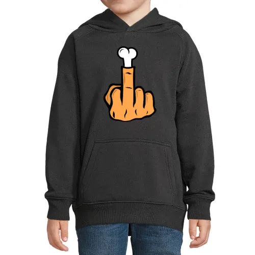 Mittelfinger aus Knochen Kinder Hoodie Mittelfinger aus Knochen Hoodie
