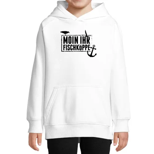 Moin Ihr Fischköppe Nordensee Geschenkidee Hoodie Kinder Stellar