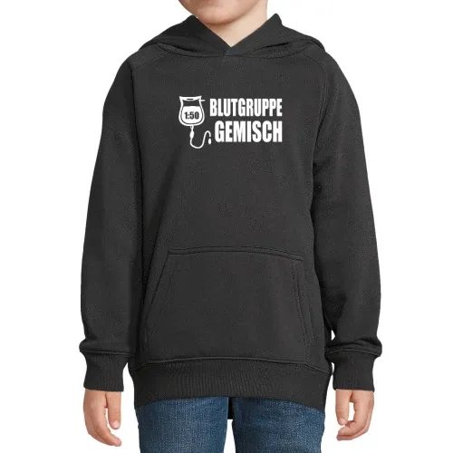 Mopedfahrer Gemisch 1:50 Blutgruppe Moped Geschenk Hoodie Kinder Stellar