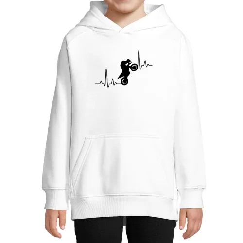 Motocross Wheelie Puls Enduro Cross Herzschlag Hoodie