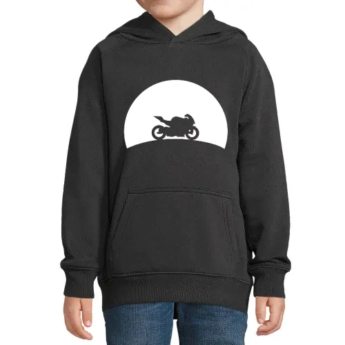 Motorrad im Sonnenuntergang Kinder Hoodie Motorrad im Sonnenuntergang Hoodie
