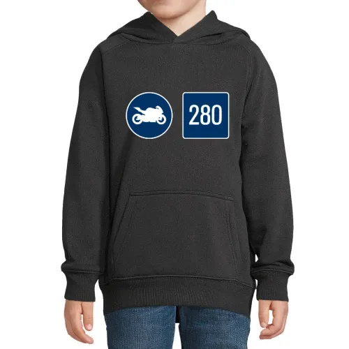 Motorrad Richtgeschwindigkeit Hoodie Kinder Stellar