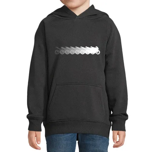 Motorrad schwarz weiß verlauf Hoodie