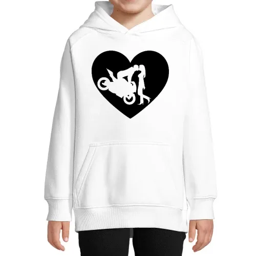 Motorradkuß Herz Hoodie
