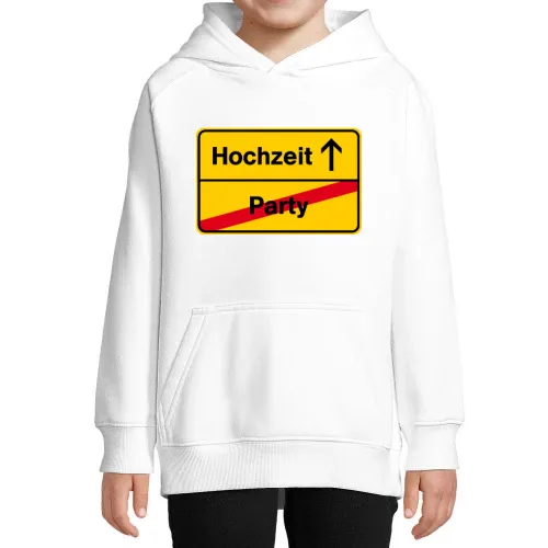 Ortsausgangsschild Hochzeit Party Hoodie