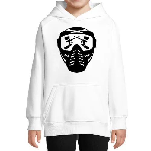 Paintball Maske mit Waffe Kinder Hoodie