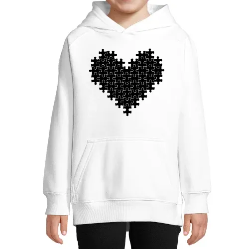 Puzzle Herz Kinder Hoodie Puzzle Herz Hoodie