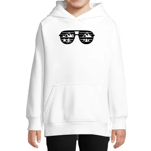 Radfahrer Mountainbiker Sonnenbrille Landschaft Hoodie
