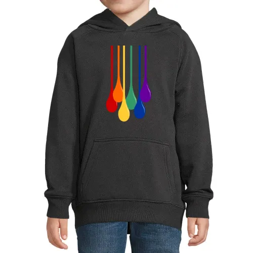 Regenbogen Tropfen Hoodie