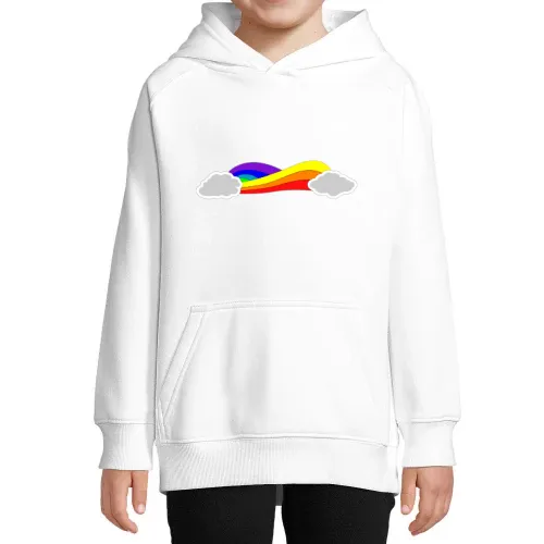 Regenbogenwolken Band Hoodie Kinder Stellar