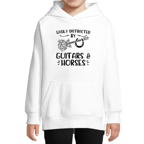 Reiter Pferd Gitaren Ablenkung Pferdekoppel Reiten Hoodie