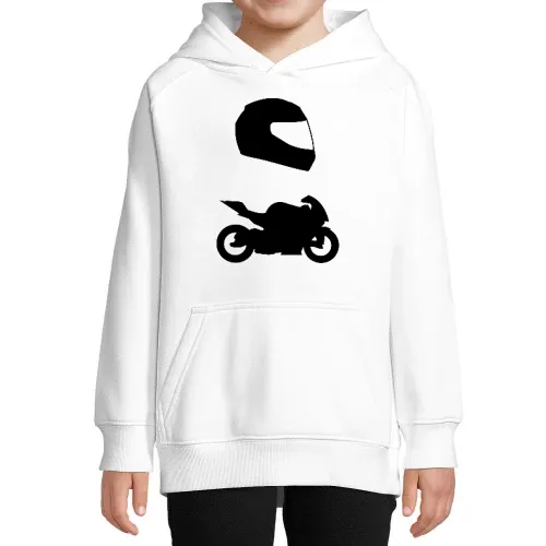 Rennmotorrad mit Helm Hoodie