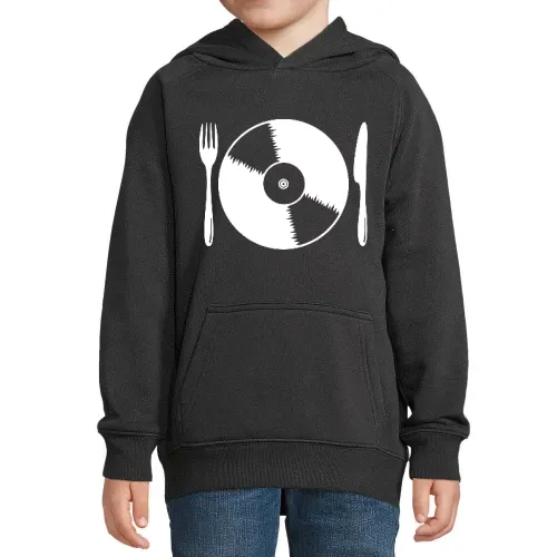 Schallplatte mit Besteck Hoodie Kinder Stellar