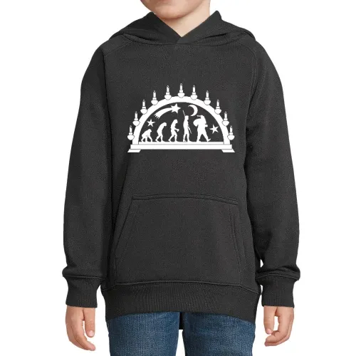 Schwibbogen Weihnachtsmann Evolution Hoodie Kinder Stellar