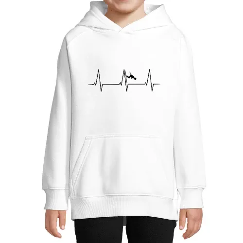 Ski Abfahrt Herzschlag Kinder Hoodie