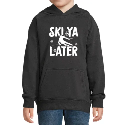Ski Ya Later Skifahrer Skifahren Skiurlaub Hoodie Kinder Stellar