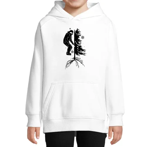 Snowboarder Off Piste Baum Snowboarden Boarder Kinder Hoodie Snowboarder Off Piste Baum Snowboarden Boarder Hoodie
