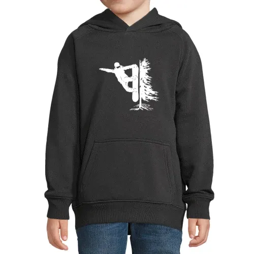 Snowboarder Off Piste Baum Snowboarden Boarder Hoodie Kinder Stellar