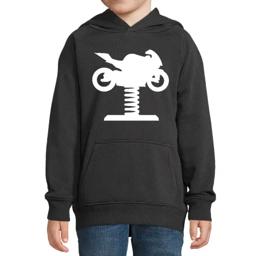 Spielplatzmotorrad zum Wackeln mit Feder Kinder Hoodie Spielplatzmotorrad zum Wackeln mit Feder Hoodie