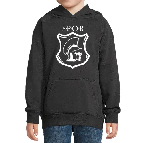 SPQR Römischer Helm auf Wappen Kinder Hoodie