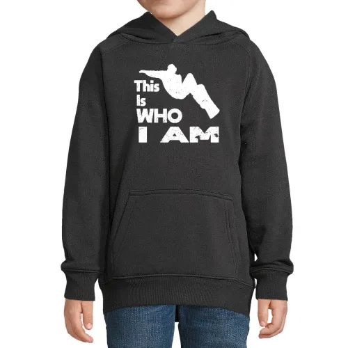 Springender Snowboarder Tricksprung Hoodie Kinder Stellar