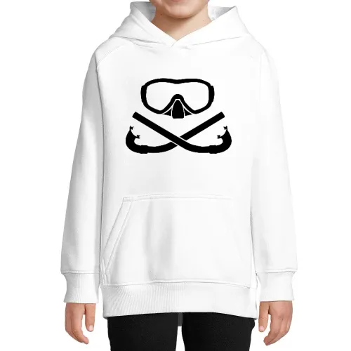 Taucherbrille mit gekreuzten Schnorchel Kinder Hoodie