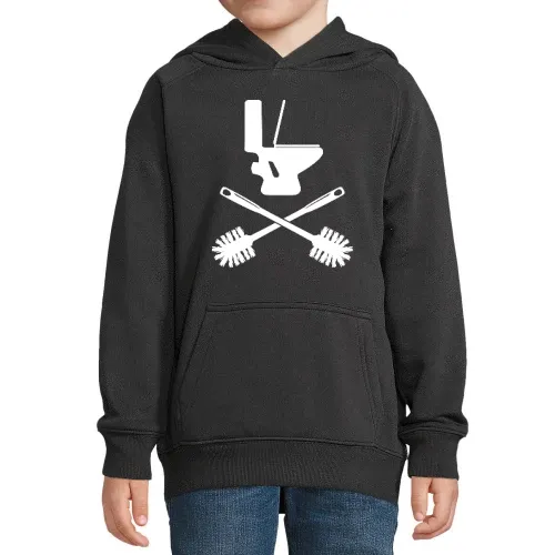 Toilette mit Klobürste Kinder Hoodie