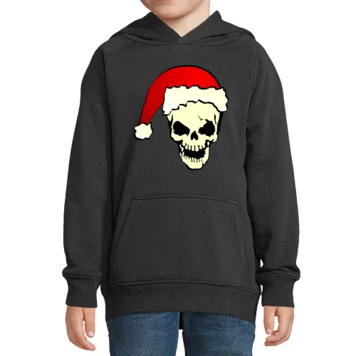 Totenkopf mit Weihnachtsmütze Hoodie