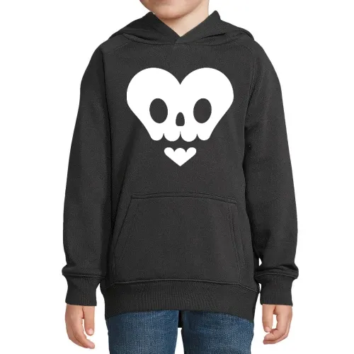 Totenschädel in Herzform Kinder Hoodie Totenschädel in Herzform Hoodie