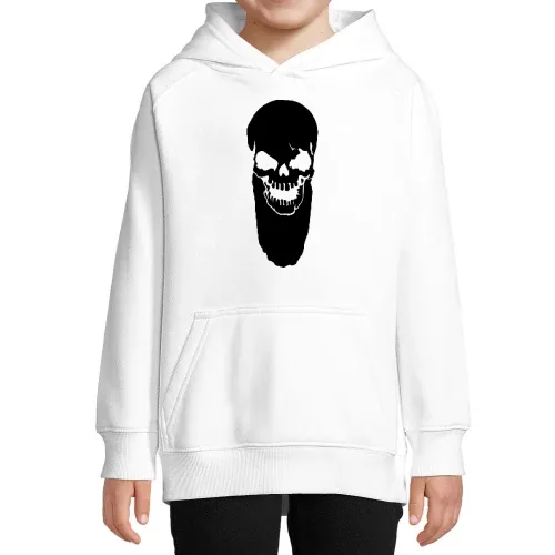 Totenschädel mit Bart Kinder Hoodie Totenschädel mit Bart Hoodie