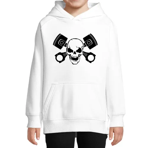 Totenschädel mit Motorkolben Kinder Hoodie