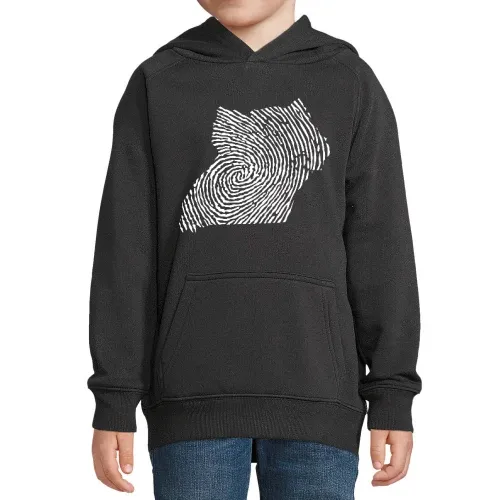 Uganda Fingerabdruck Hoodie Kinder Stellar