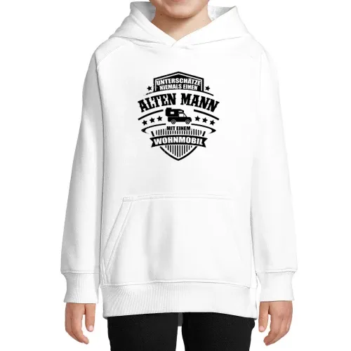 Unterschätze Niemals Alten Mann mit Wohnkabine Kinder Hoodie