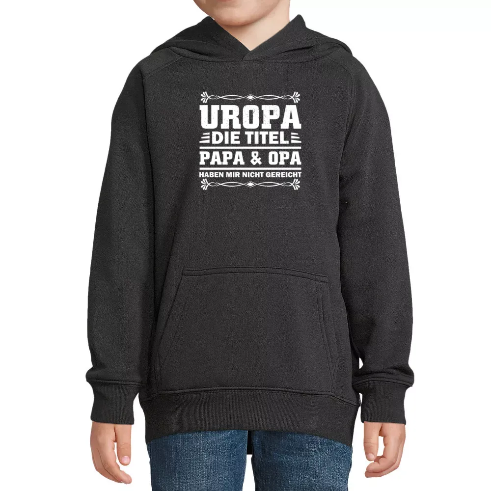  Kinder Hoodie mit Aufdruck 'Uropa Opa Baby Papa Titel Opi Großvater Vatertag'