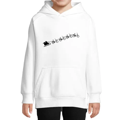 Weihnachtsschlitten aus fliegenden Klapprädern Kinder Hoodie