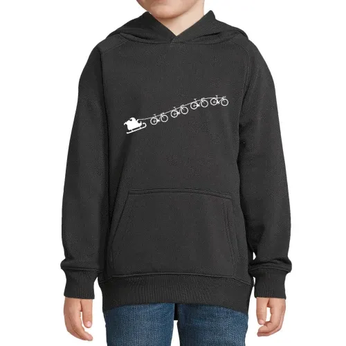 Weihnachtsschlitten aus fliegenden Rennrädern Hoodie