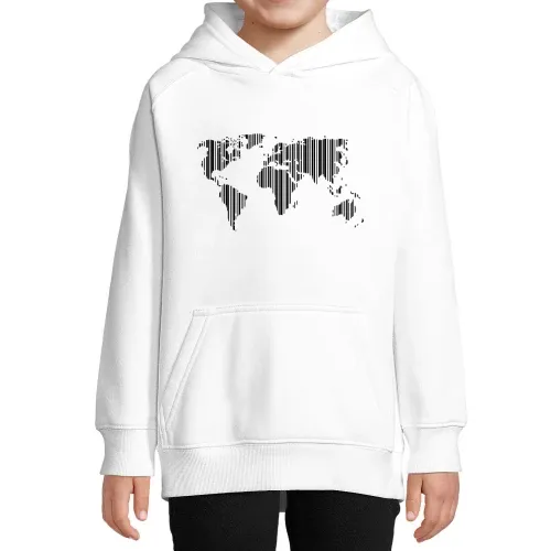 Welt als Barcode Kinder Hoodie
