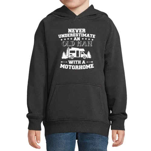 WOMO Wohnmobil Camper Camping Rentner Alter Mann Hoodie Kinder Stellar
