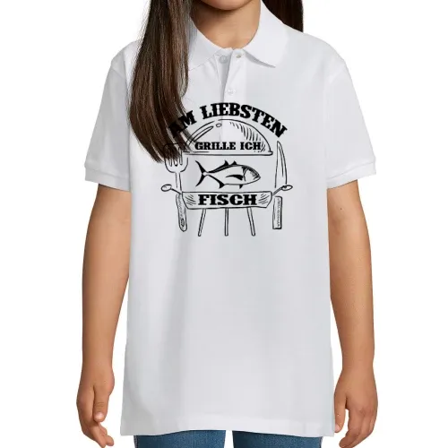 Am Liebsten Grille Ich Fisch Angler Griller Motiv Polo