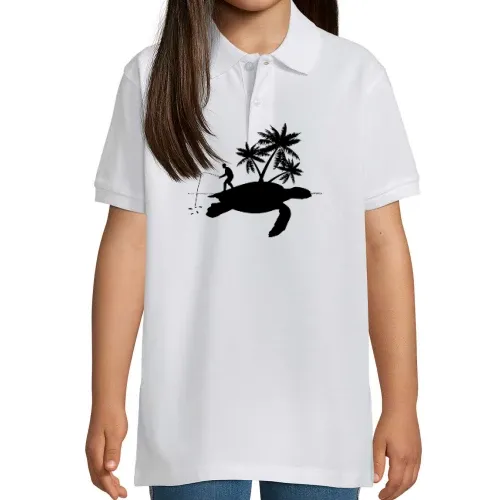 Angler Angeln Schildkröte Insel Fishing Geschenk Polo Kinder Perfect